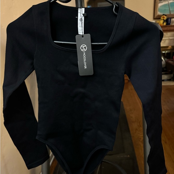 New ribbed seamless black Mooslover body suit small. Tummy control. - Picture 3 of 10